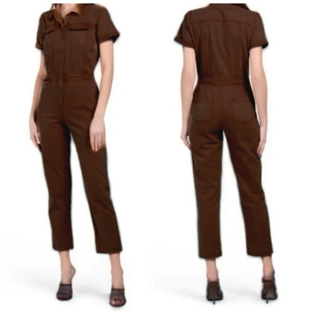 NWOT YFB Young Fabulous & Broke Brown Aviator Utility Coverall Jumpsuit Medium